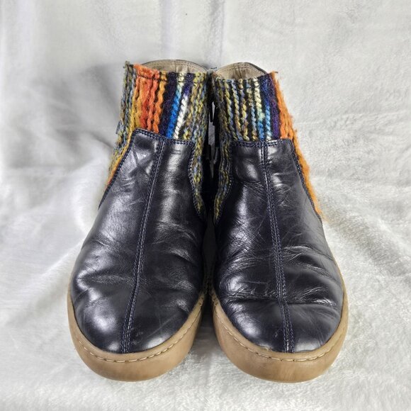 Josef Seibel Dark Navy Blue Leather Ankle Booties US Women's Size 8 - Picture 2 of 10